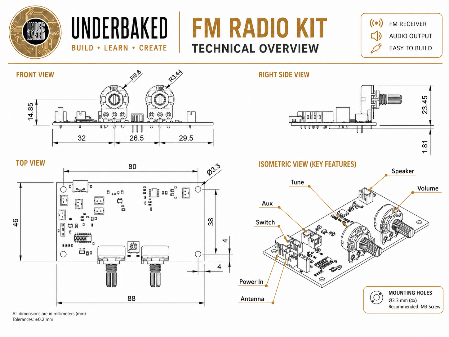 FM Radio Kit Technical Drawing